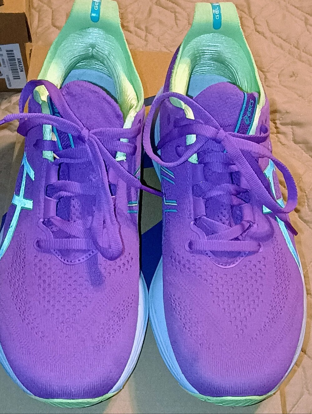 ASICS WOMEN'S Gel-Nimbus 26 Women's Sz 9.5 Purple Running Shoes w/ Mint Accents